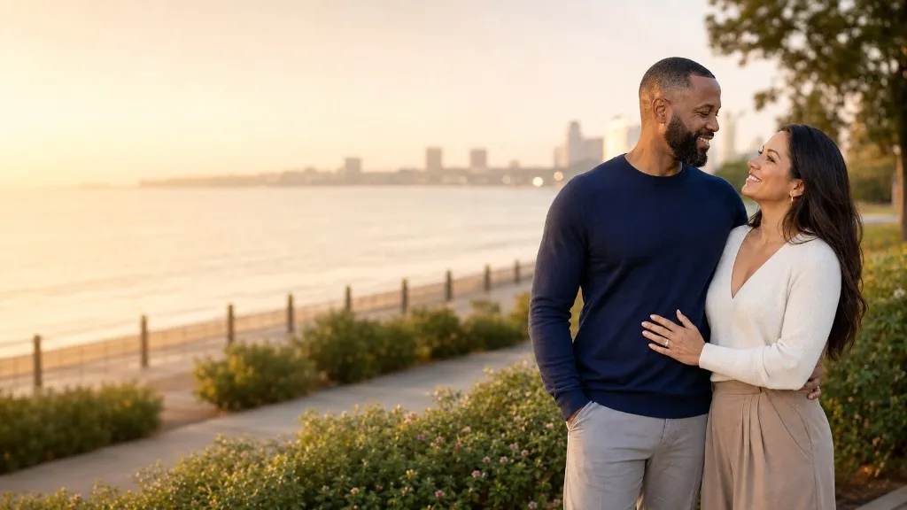 Meet Positives Herpes Dating Success Story Happy Black man and Hispanic woman representing a Meet Positives herpes dating success story.